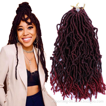 Wholesale Nu Locs Faux Locs Curly Goddess Locks Dreadlocks Crochet Hair Extensions 18inches Synthetic Fiber Braid Manufacturer